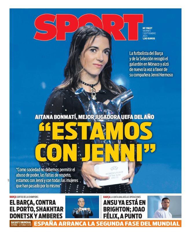 LA portada. Porque el mensaje la hace (todavía) más grande que el premio 🎩
