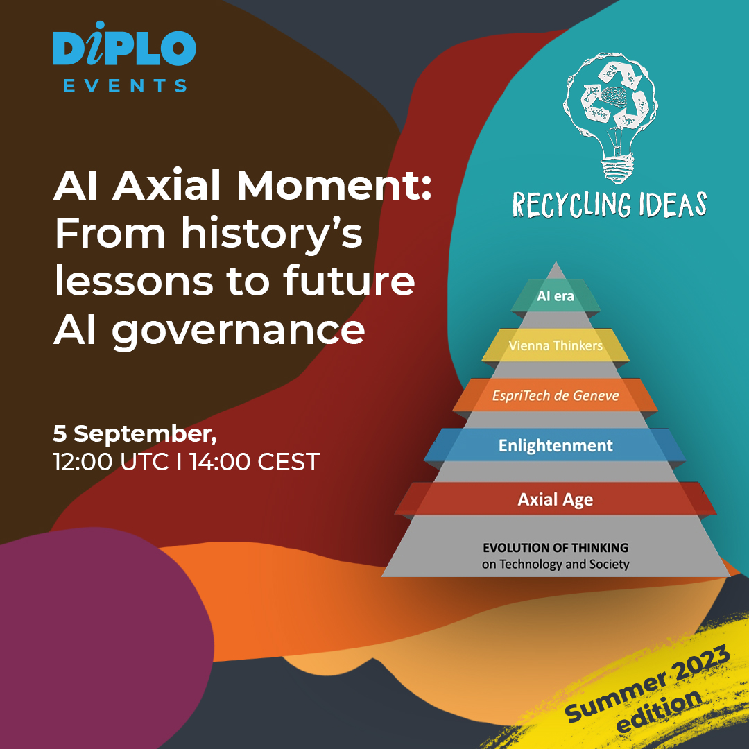 DiplomacyEdu's tweet photo. 🌐 Join us for a transformative webinar next on Tuesday, 5 September (12:00 UTC I 14:00 CEST) with @jovankurbalija . Explore the past lessons and future of AI governance, as we navigate an impending AI Axial Age! 🚀🤖

Register NOW: https://t.co/tmFDVUzR0f

#Webinar #FutureAIGovernance #AIAxialMoment #AI