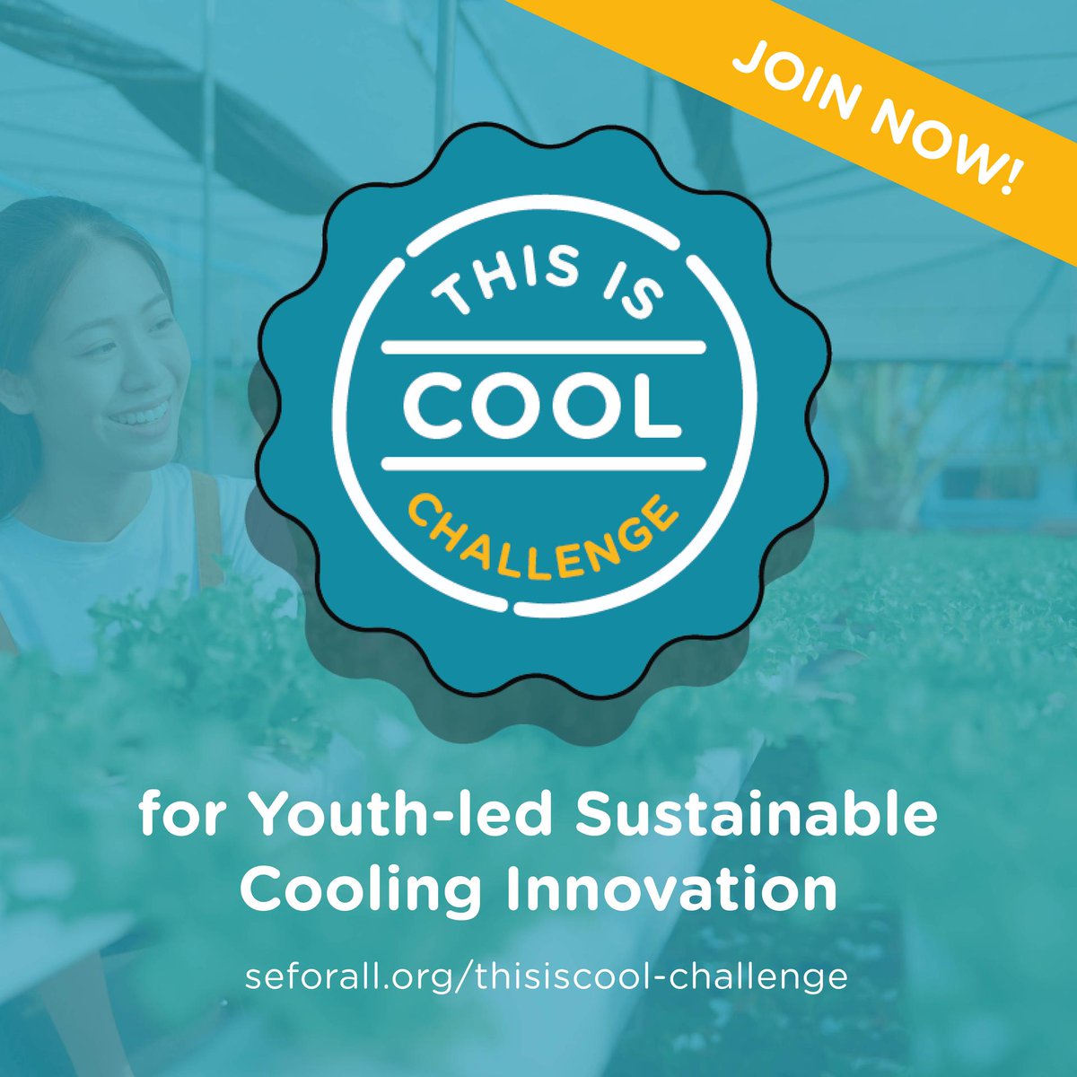Are you a young innovator who wants to make a difference & use your creativity to provide #CoolingForAll? ❄️

Now is your chance to receive cash prizes to implement your cooling project by joining @S4YE_Coalition's 2023 #ThisIsCool Challenge 🤩 seforall.org/thisiscool-cha…