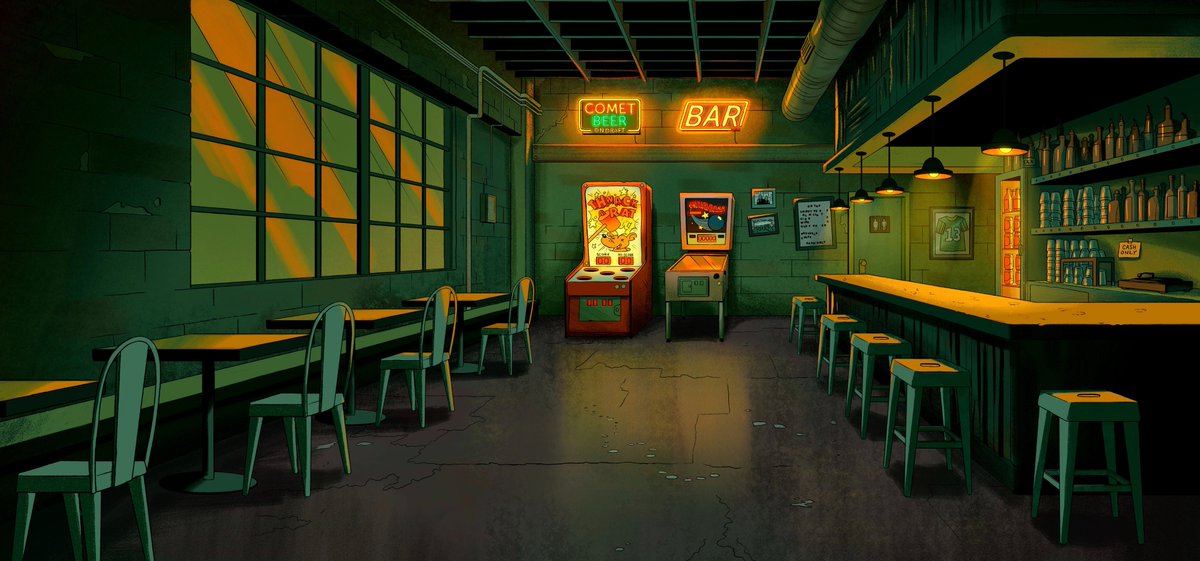 lambthomps's tweet photo. Background Paintings for Episodes 6, 7, and 8 of @praisepeteytv The Hunk Bar ones were definitely some of my favorites I got to work on. Art Directed by @xXAmandaLakeXx, Background Designs by @LouisaLawler @thewanderingren @MaureenKuo1  Emily Halaka, and Austin Breed https://t.co/lyJpAkaclu