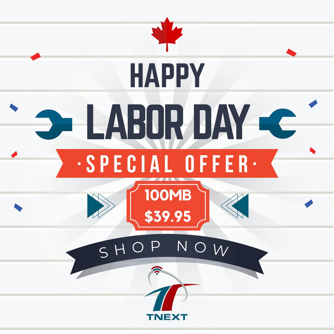 TnextC's tweet photo. Happy Labor Day! 🛠️

Check out our exclusive unlimited internet offers - only for a limited time.

Visit our website 👉 https://t.co/gCtVgac23D

#canada #ontario #quebec #ontarians #toronto https://t.co/1iMjXdF3sk