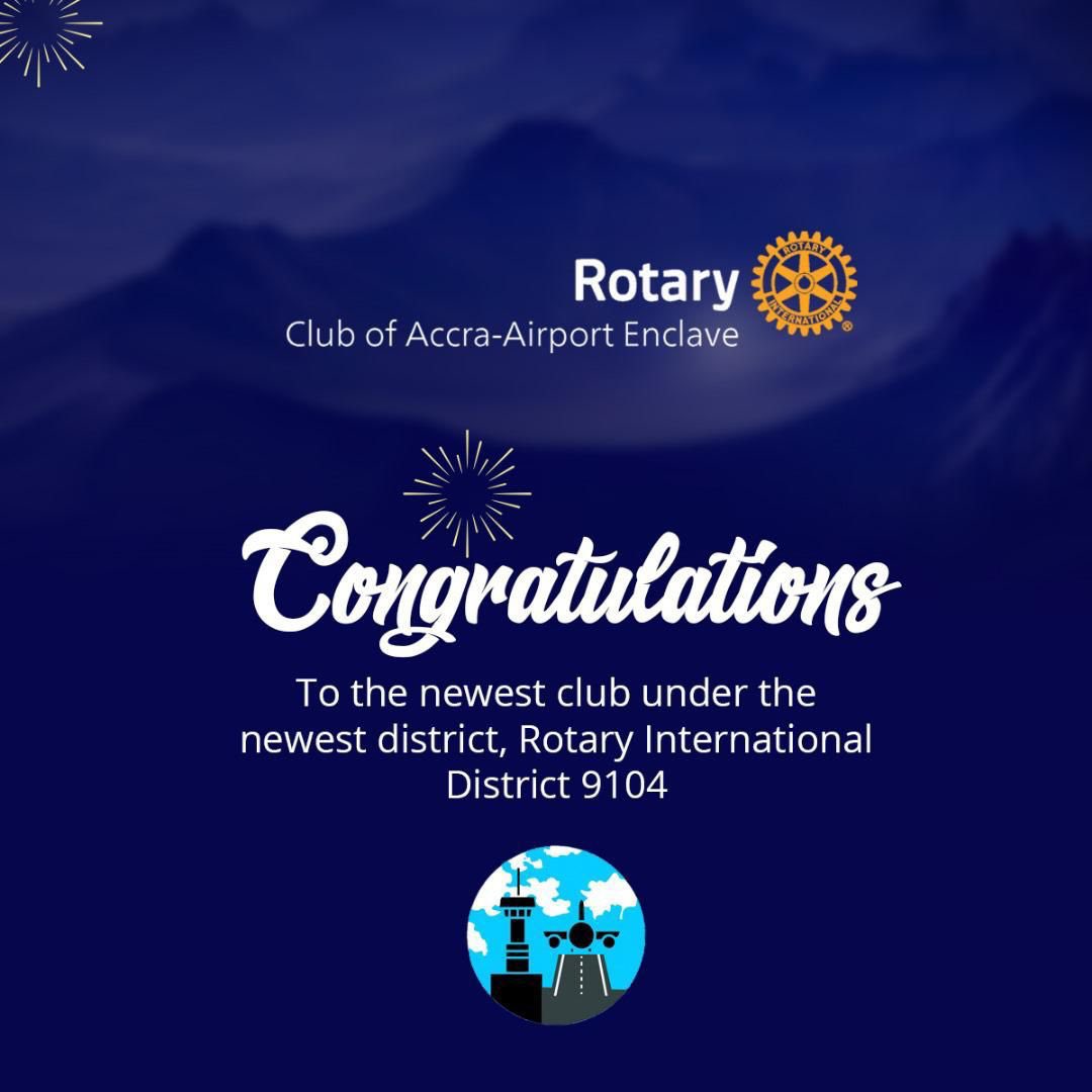 Rotary9104's tweet image. We did say August was all about growth &amp;amp; connections! We are expanding our Rotary community one new club at a time. Let us welcome the ROTARY CLUB OF ACCRA-AIRPORT ENCLAVE, the newest club under the newest district, @Rotary9104 🥳🥳.#accra-airportenclave #clubdevelopment #growth