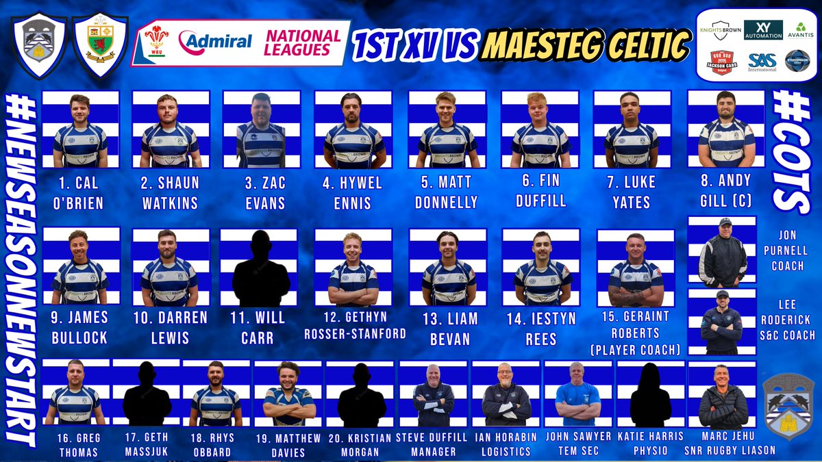 📣 1st XV vs Maesteg Celtic RFC 

 🗓 2nd September 2023
📍 The Bandstand 
🏉 WRU 2 West Central 
🕜 230pm KO

🔵⚪

#cots