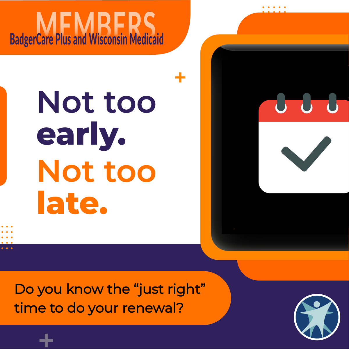 DHSWI's tweet photo. #BadgerCarePlus and Wisconsin #Medicaid members! Get started as soon as you get your renewal packet to allow processing time.
#DidYouKnow? You can find your “just right” renewal time at https://t.co/1vYKCwMY99
➡ Get free help at https://t.co/Fmnz45tMWP
#ACCESS #ForwardHealth https://t.co/E1teBzzO8l