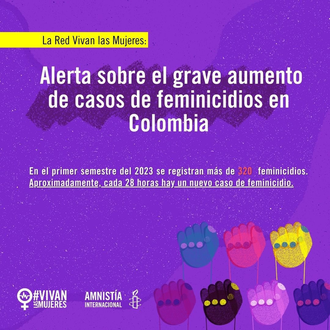 cyntiarroyo's tweet photo. Aumentan casos de Feminicidios en Colombia. En el 1er. semestre del 2023 se registran más de 320 feminicidios. A un 1 mes desde el feminicidio de la excampeona mundial de patinaje Luz Mery Tristán. Exigimos justicia para ella, justicia para todas. 
#Feminicidio #RVLM #NiUnaMas https://t.co/LtC6RL6Bkw