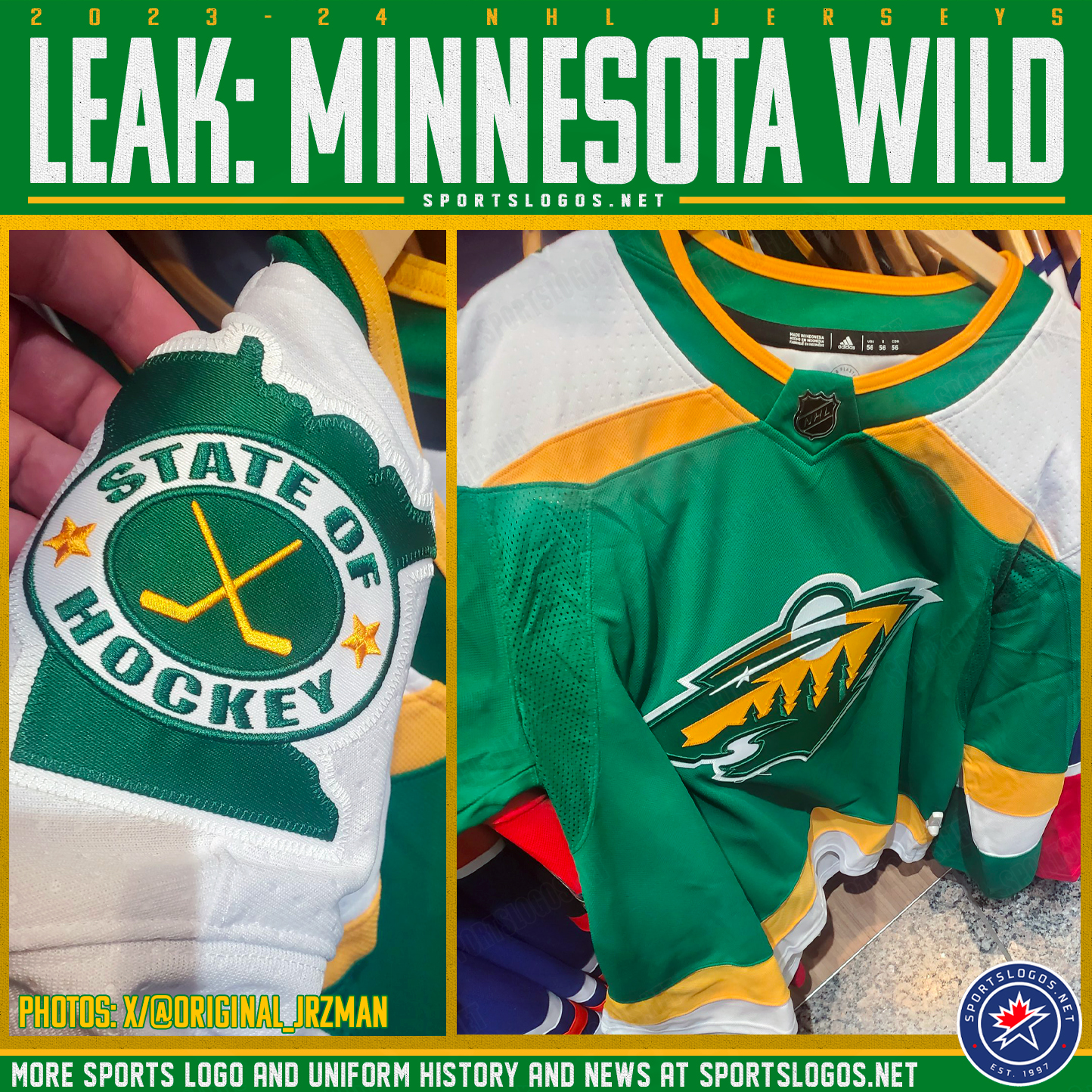 Green Minnesota Hockey Jersey