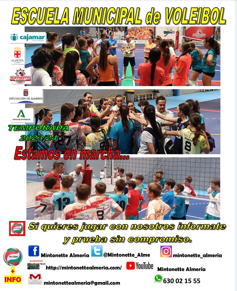 Escuelas Municipales Cajamar Mintonette Almería.
Estamos en marcha.
Si quieres jugar con nosotros infórmate y prueba sin compromiso.
<a href="/Cajamar/">Grupo Cajamar</a> 
<a href="/PMDAlmeria/">PMD Almería</a>