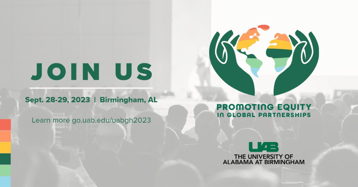 Coming soon @uabgh2023
⭐️Drs. Asad Ali, Tina Reuter, Esther Atukunda, Jaime Peralta, &amp; Sara MacCarthy will discuss “#HealthSystem Strengthening &amp; Resilience in #GlobalHealth:#Community-Centered Approaches Increasing Access for Vulnerable Populations”
⭐️Moderated by Dr.<a href="/perwinUAB/">Paul Erwin, MD, DrPH</a>