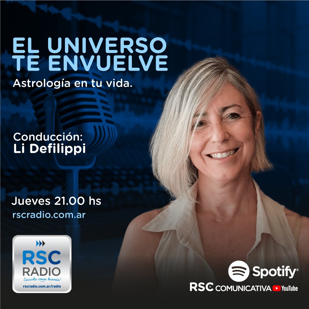 EN EL AIRE “EL UNIVERSO TE ENVUELVE”, sumate a la calidez y visión profesional de <a href="/LiDefilippi/">Li Defilippi</a> /astróloga, cartas natales y junto a la mejor música. Escuchá: bit.ly/2ZHy9eH #escuchacosasbuenas