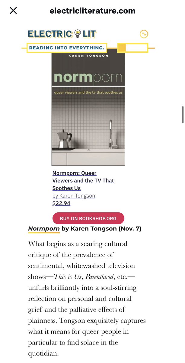 inlandemperor's tweet photo. Thanks for including #Normporn on this list @ElectricLit (cc: @NYUpress) https://t.co/6lAC3Ow6EP