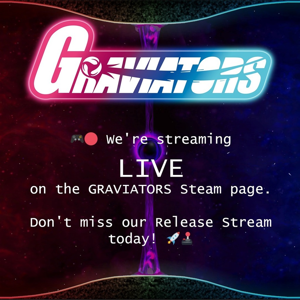 🎮🔴 We're streaming LIVE on the GRAVIATORS Steam page. 

Don't miss our Release Stream today! 🚀🕹️

ift.tt/vPkpRxT instagr.am/p/CwnddKKo6NQ/
