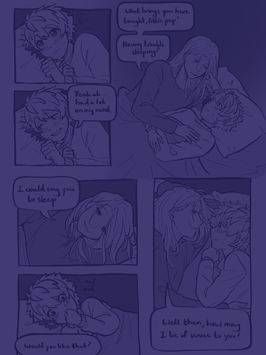 WiggleWaggle9's tweet photo. #a3rarepairs2023
Aha,, super late for rarepair week im sorry😭 I started this super early but life got in the way

Anyway here’s Azutai for day 1’s prompt: Gentle voice/firm hand! Taichi says he has trouble sleeping but really hes just up all night thinking about azuma🥰 https://t.co/VQquAdhUXN