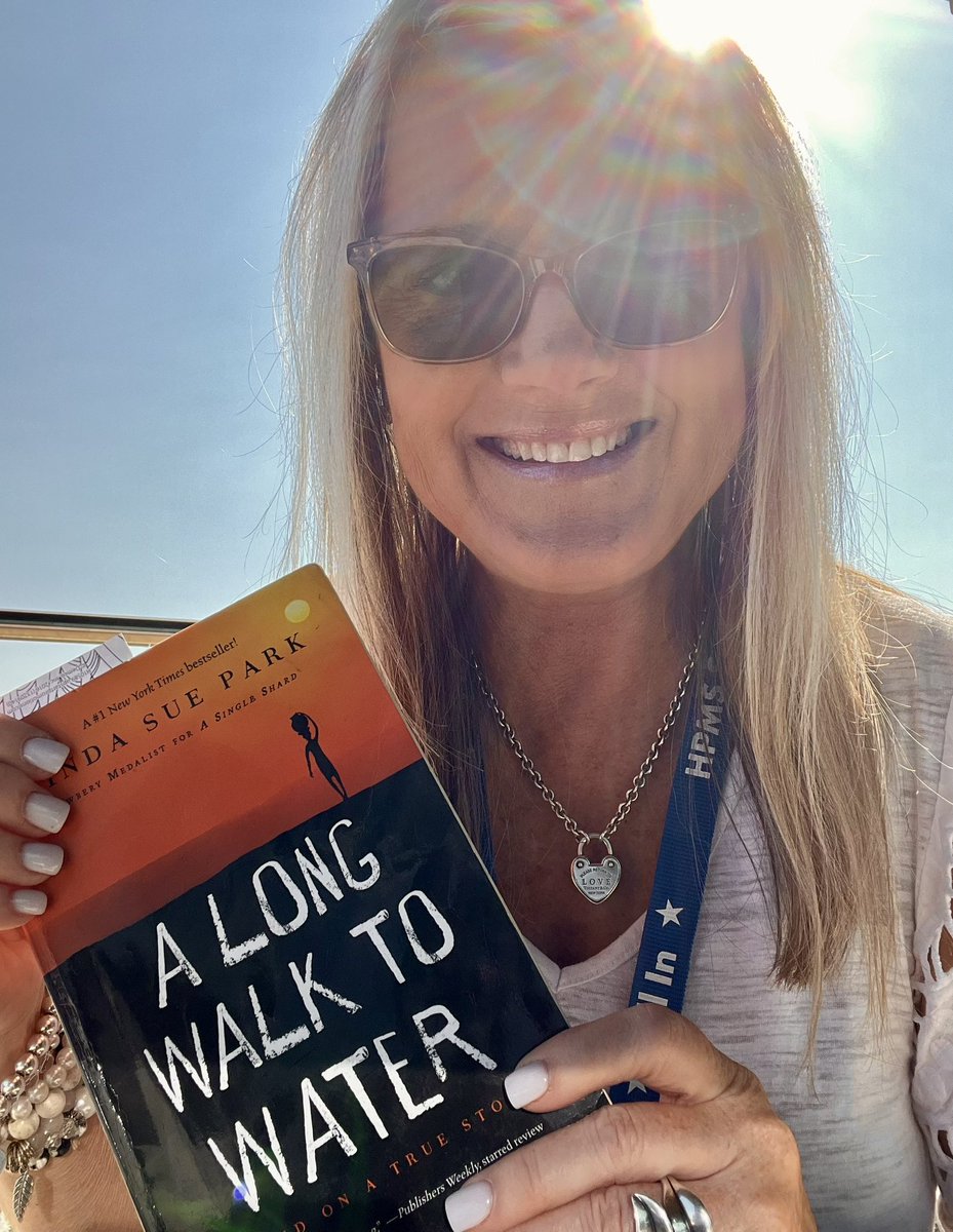 sunshinescardi's tweet photo. Enjoying our 7th grade RELA book club “A Long Walk to Water” reading 📖 on the @HPetersonMS patio☀️ #KISDinspires #ReadersAreLeaders #ALLinChallenge https://t.co/hWhIDCIO2e