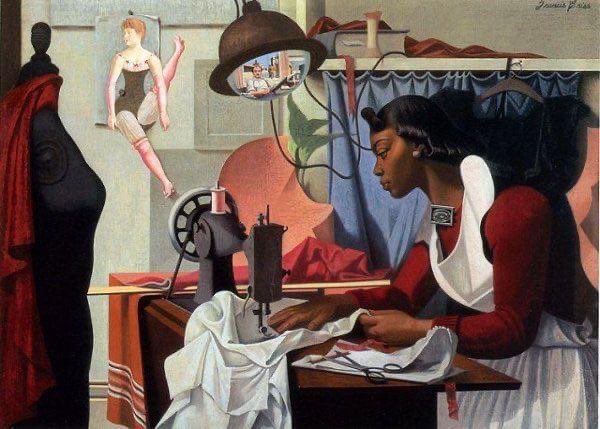"Alma Sewing". Francis Hyman Criss. 1935.
Lovely painting.