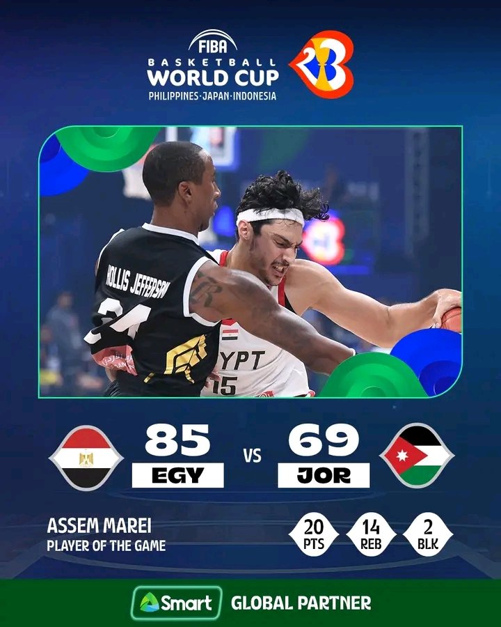 #FIBAWorldCup2023 
Egypt 85 Jordan 69
@BundlesBets 
#winforegypt