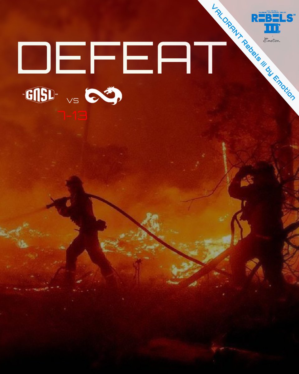 Ateşe müdahale edemedik...
Split mapinde <a href="/eternalfiregg/">Eternal Fire</a> a karşı 13-7 mağlup oluyoruz.
Kaybedenlerden devam! NT Nymphs!

#VivaLaGNSL