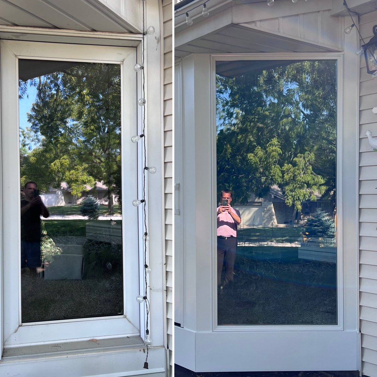 Talking about our @620wtmj partners @PellaWisconsin this morning on Wisconsin’s Morning News… so here’s the visual. Look at how much more glass we gained on the side windows next to the new patio door, and my wife super loves the white finish.