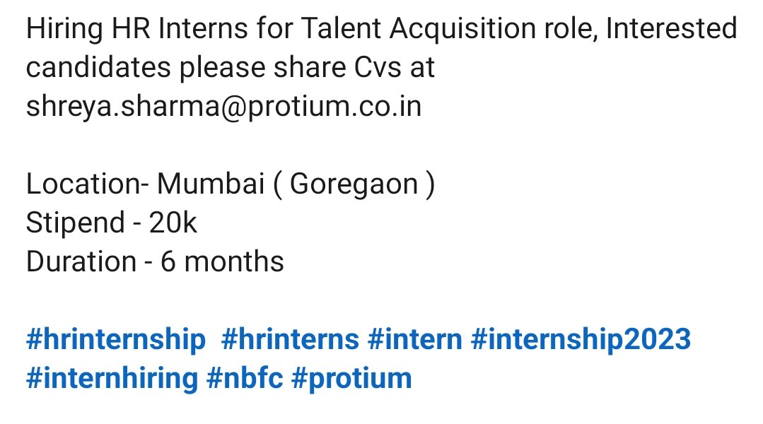 Follow us for more updates

#talentacquisition #talentacquistion #talentacquisitionteam #talentacquisitionspecialist #talentacquisitionjobs #intern #internships #internshipopportunity #internshipstudent