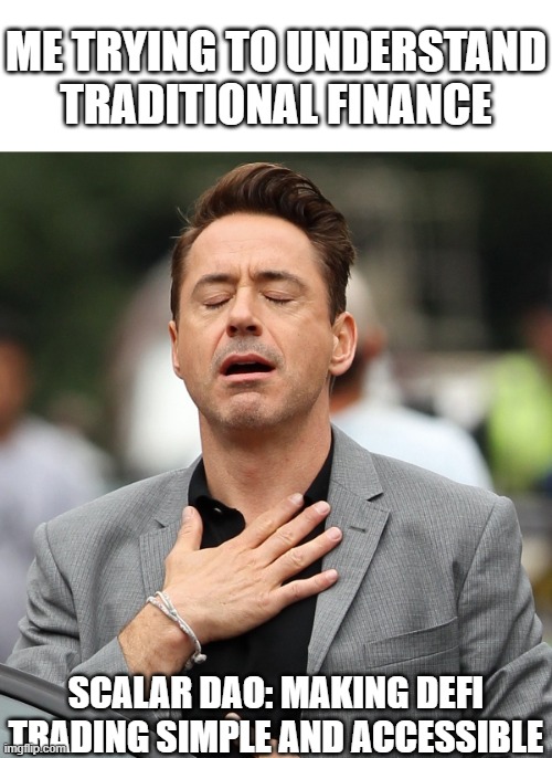 CryptoMate7863's tweet image. Navigating through the complexities of traditional finance like... 📈😕 Thank goodness for Scalar DAO, making DeFi trading as easy as it should be! 🚀🌐 #DeFiRevolution #SimplicityWins @ScalarDao #scalingdefi #margintrading