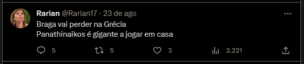 ricmlopes's tweet photo. @Rarian17 @FILIPE63 @SCBragaOficial Longe de mim, estava apenas a falar do gigante que ia, com toda a certeza, eliminar o Braga. https://t.co/rhgZTpdgoI