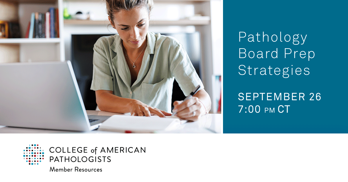 Pathologists's tweet image. Are you a #PathResident? It’s never too early to start learning strategies and tips to successfully study for and pass @TheABPath Board Exam.  

Join the #CAPRF for an interactive session on 9/26:
brnw.ch/21wCavq