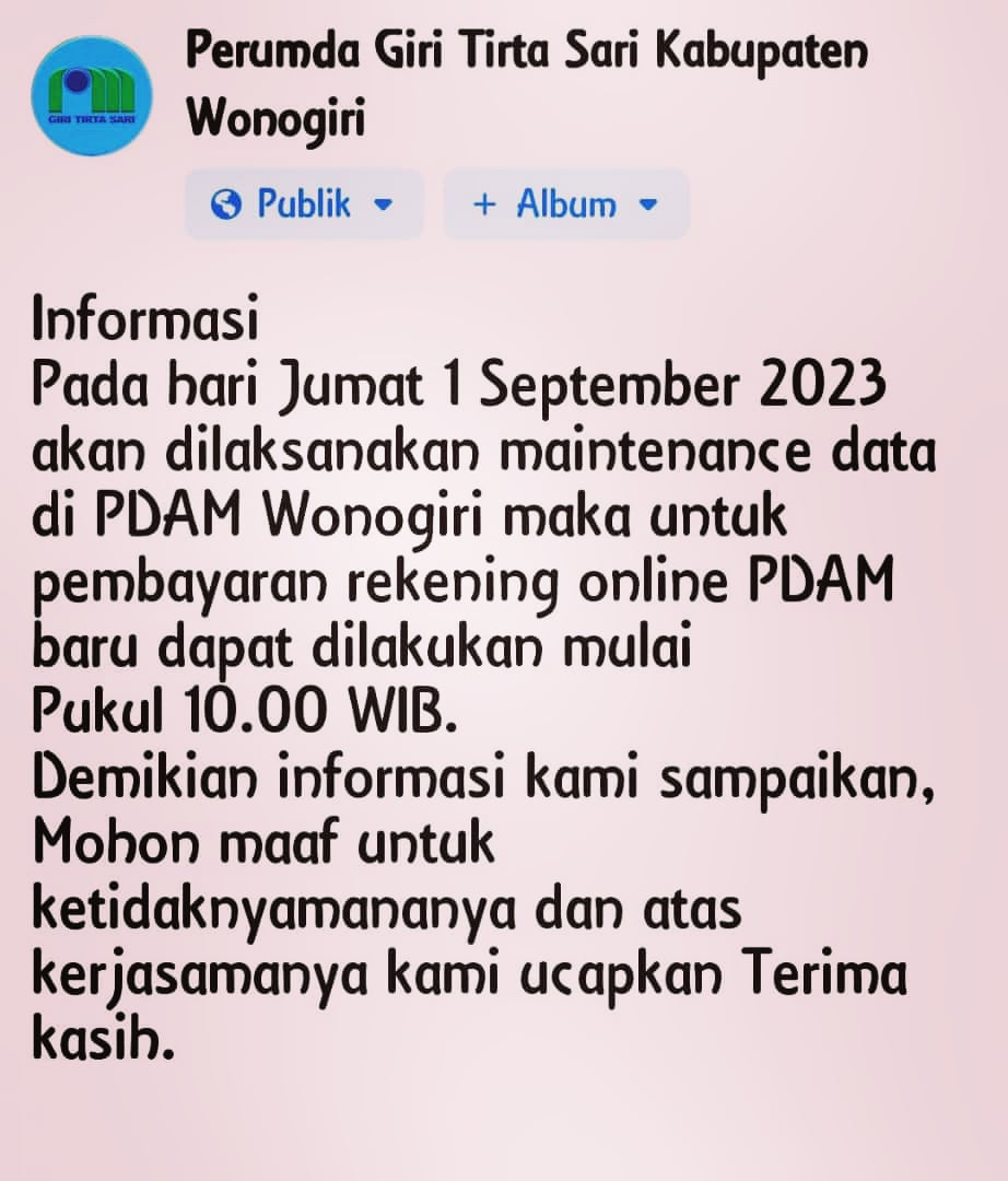 PUDAM Wonogiri (@pdamwng) on Twitter photo 