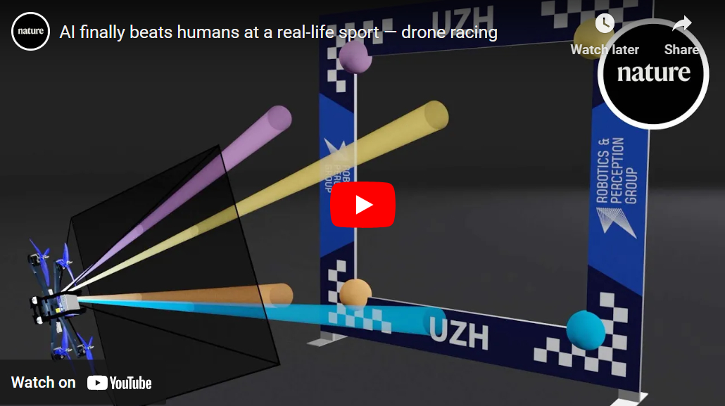 Nature did amazing work putting up this 5-minute video explanation of how our Swift AI drone works and how it combines data from simulation and the physical world to train the AI controller, and why simulation alone is not enough. It features an interview with drone-racing world