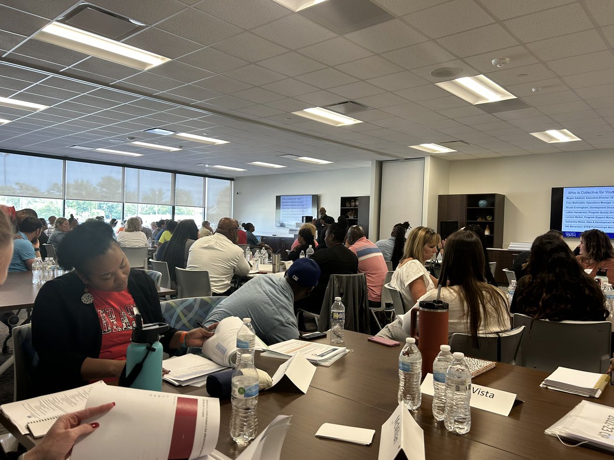 OPS_McMillan's tweet photo. #REAL_Joy as @OPS_McMillan partners with the @ymca for our after school program Lions Pride. This program serves 150 MCMillan students and will soon have a wait-list. Annual Continuous Improvement Meeting is underway! #MonarchProud #partnerships https://t.co/s0izx0HqZu