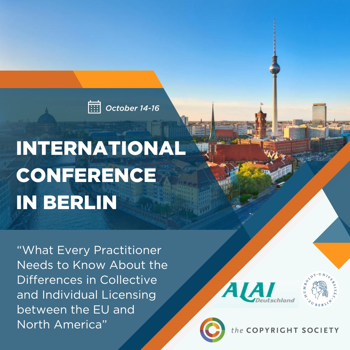 copyrightsoc's tweet photo. .@HumboldtUni in collaboration with ALAI Deutschland and @TheCSUSA present:
What Every Practitioner Needs to Know About the Differences in Collective and #IndividualLicensing between the EU and North America.

View the full agenda and register: https://t.co/1rHloXhLYa https://t.co/ajtGoERHyw