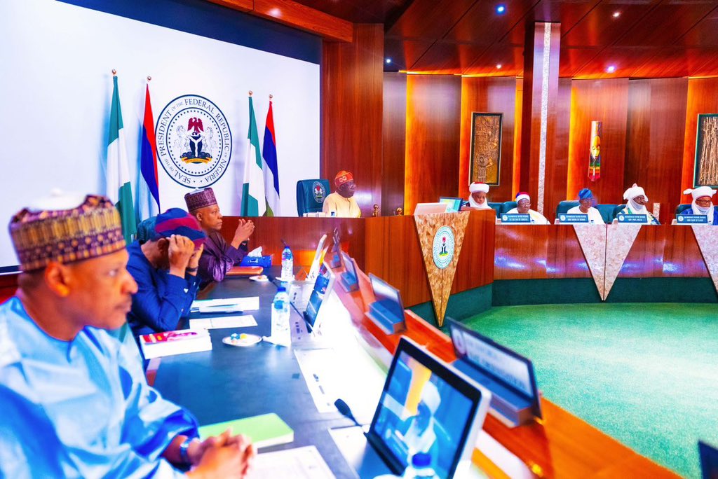 PBATMediaCentre's tweet image. President Bola Ahmed Tinubu (GCFR), receives the Nigeria Supreme Council of Islamic Affairs led by the Sultan of Sokoto, His Eminence, Muhammad Sa’ad Abubakar III, at the State House, Abuja.

#VillaToday