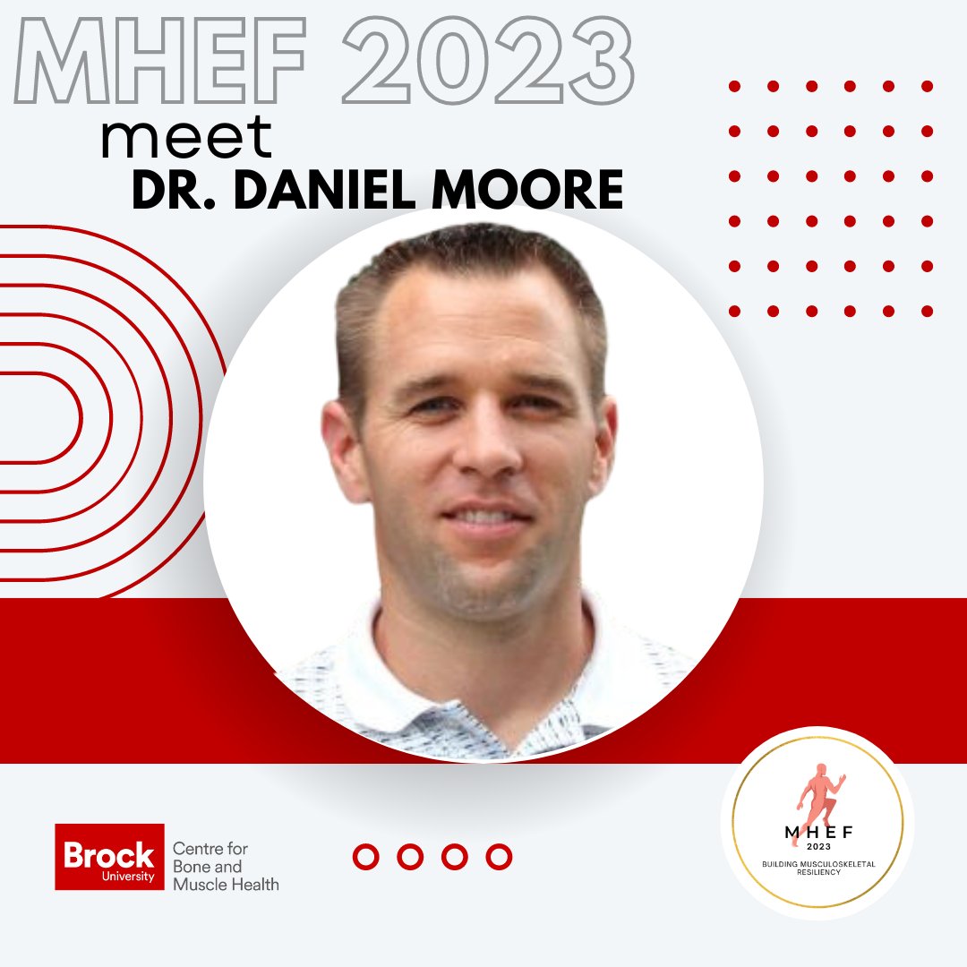 Meet Dr. Daniel Moore, an Associate Professor in the Faculty of Kinesiology &amp; Physical Education at the University of Toronto (UoT) &amp; a member of the Canadian Society for Exercise Physiology and American College of Sports Medicine. We are thrilled to hear him speak @ #MHEF2023‼️