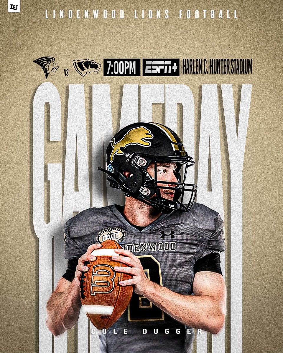 LindenwoodFB's tweet photo. We HERE 🏈

📍Hunter C. Harlen Stadium 🏠
⌚️Kickoff: 7:00 p.m. (CST)
📺 ESPN +

#week1 #gameday https://t.co/tJGVDcvUUC