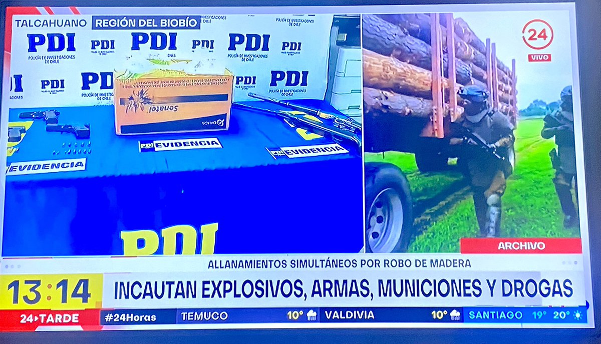 MvalenciachCh's tweet photo. #ULTIMOMINUTO
Y que dirán ahora en fachistán?
Armas, municiones y gran cantidad de explosivos en detención de “conocido empresario” de Curanilahue, del cual la TV no indica su nombre y que está vinculado a una red de “robo de madera”.
#RoboDeMadera @aprachile @PDI_CHILE https://t.co/lsyHSzYoVK