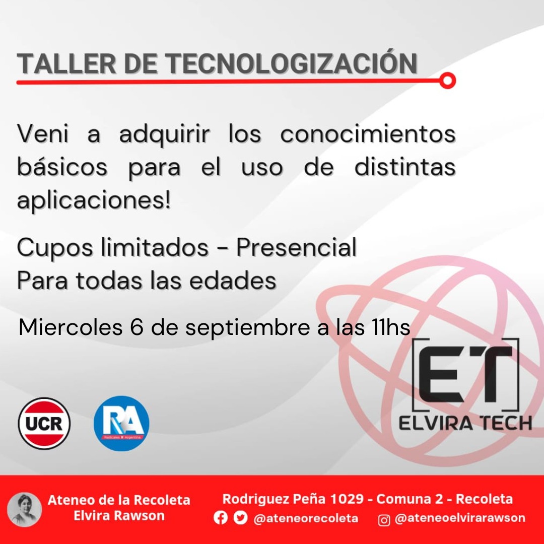 Otra jornada de la juventud en el ateneo acompañando a.nuestros adultos mayores de la comuna 2 en los talleres de tecnologizacion , se viene el prox taller!! No te lo pierdas!!!!  <a href="/hernan_najenson/">Hernan Najenson</a> <a href="/foti_hector/">hector foti</a> <a href="/ElviraVozde/">La Voz de Elvira Rawson</a> <a href="/jrlaelvira/">Juventud Radical La Elvira</a> <a href="/mendeztomas4/">tomas Mendez</a> <a href="/JoacoGenovesi/">Joaquin Genovesi</a>