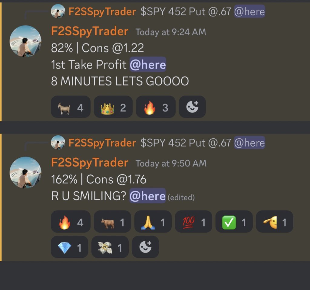 F2SSpyTrader's tweet photo. Solid Thursday 💸 6/6 Perfect Week 

Decided to Take Puts off a Previous Level and Short $SPY 📉

Gained an Instant 47% in 3 Minutes. Sold for 162% till we found a NEW Support and Bounced Back to Previous Demand ✅

$SPX // $QQQ // $BTC // $NVDA https://t.co/9OyjsRodI0