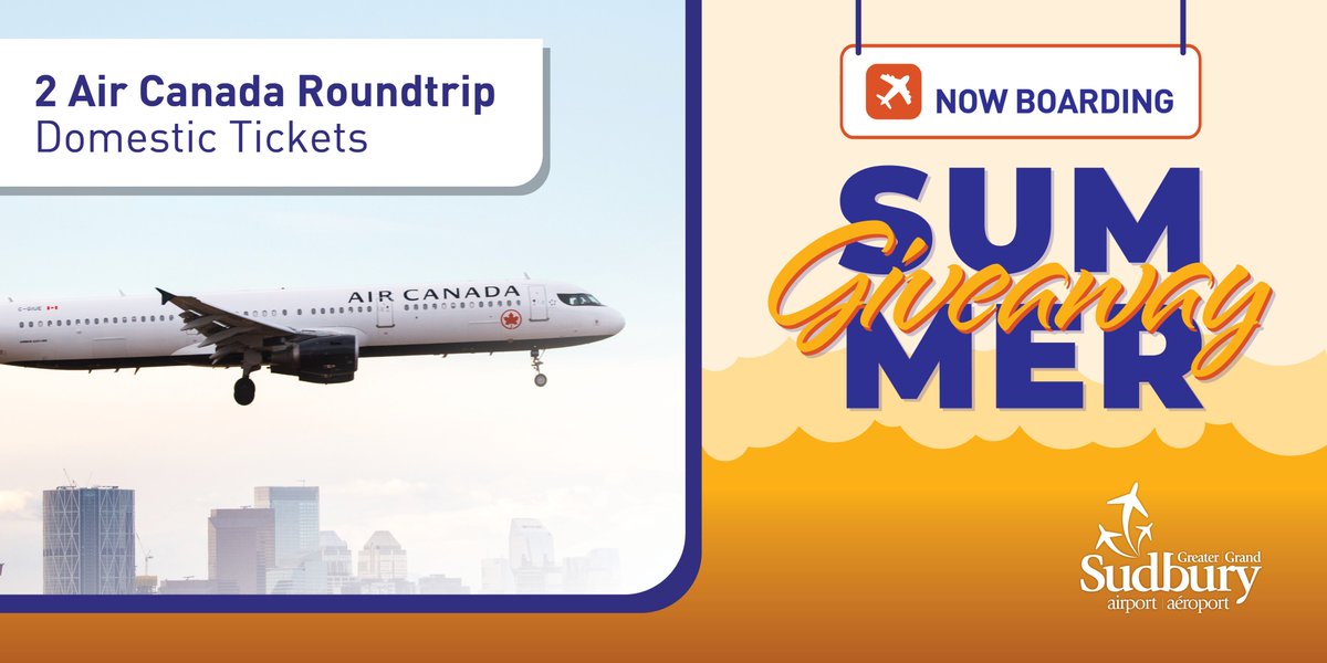 ✈️ FINAL BOARDING: SUMMER GIVEAWAY! 
Your chance to win 2 Economy Class round trip promotional tickets for travel within Canada on Air Canada’s flights. Certain conditions and blackout periods apply. 

✨Visit our Instagram/Facebook for details + how to enter the final giveaway!