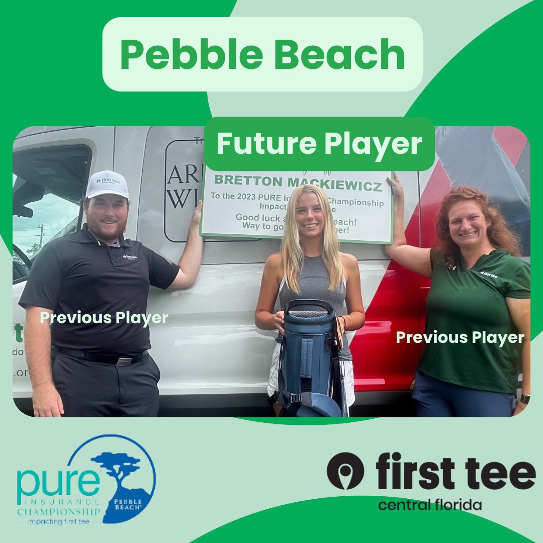 Teen participant, Bretton Mackiewicz, is ready for the Pure Insurance Tournament at Pebble Beach with her new Taylormade bag! We know she will represent us well!

From the First Tee - Central Florida Family- We are so proud of you and good luck!