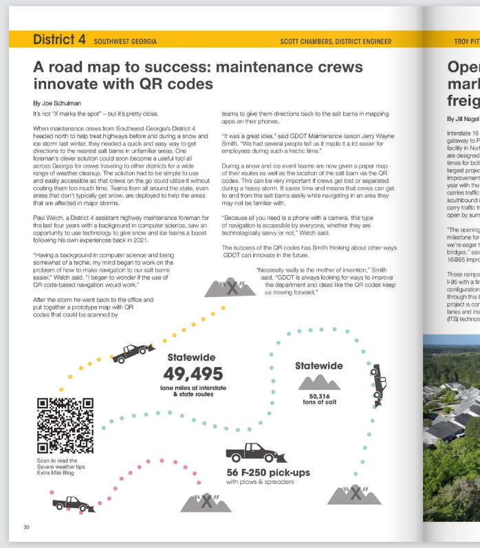 GADeptofTrans's tweet photo. A road map to success โ maintenance crews innovate with QR codes!
Read all about it on page 20 of the #Milepost โก๏ธ https://t.co/p2rR0esdpv
@GDOTNW https://t.co/BrWSHL9nU2