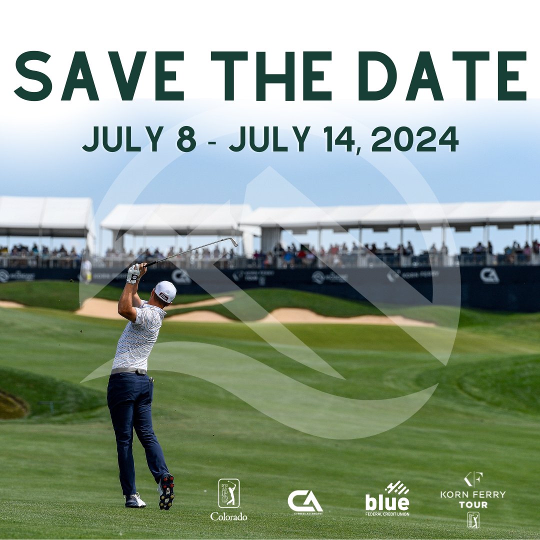 Mark your calendars, the @KornFerryTour returns to @TPCColorado for its sixth annual event, The Ascendant presented by Blue. Join in the family fun July 8th - 14th, 2024. Looking forward to another year of bringing PGA TOUR golf to the best community & venue on the front range!