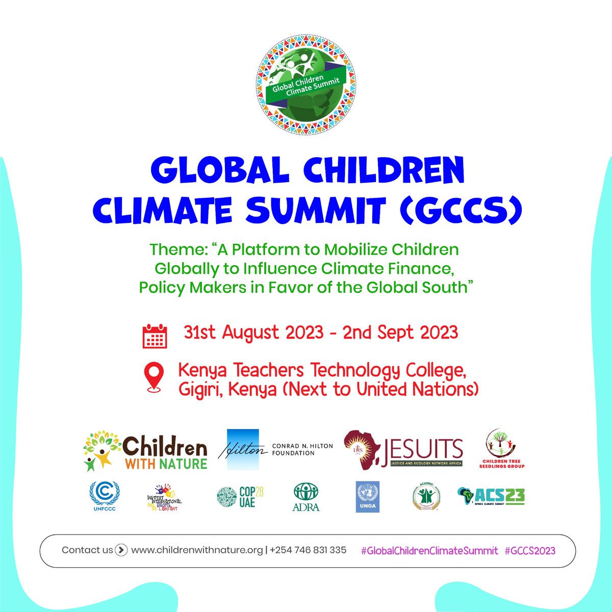 JENA_Africa's tweet photo. Igniting a Green Revolution from the Ground Up!
Join us at the Global Children Climate Summit (GCCS) 2023, where young minds unite to shape a brighter, sustainable future for all.
#GCCS2023 #ChildrenForClimateAction #GreenRevolutionaries
#GlobalChildrenClimateSummit #ACS2023 https://t.co/eBt6ktZ9v7