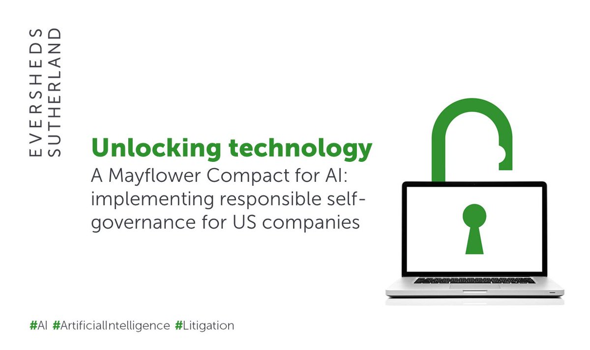 ESgloballaw's tweet photo. In this article published by @GIRalerts, attorneys Michael Bahar, Rachel Reid, Mary Jane Wilson-Bilik and Ron Zdrojeski powerfully detail the core pillars of an effective AI self-governance program, and more. #AI #ArtificialIntelligence #Litigation https://t.co/s4QMU8plxY https://t.co/aewPow9lJe