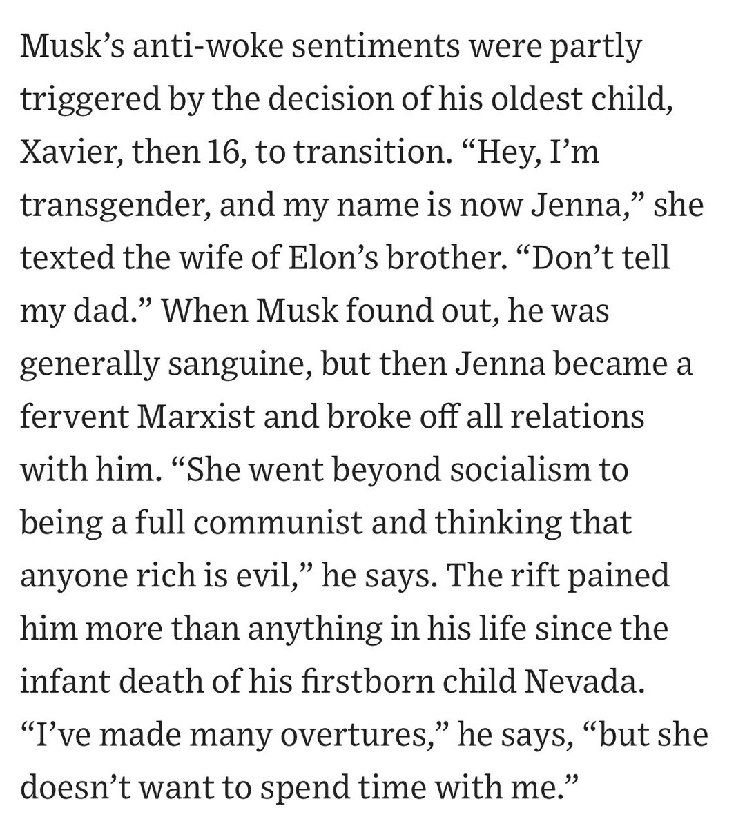 Elon’s daughter sounds cool as hell. And he sounds like a horrible father.