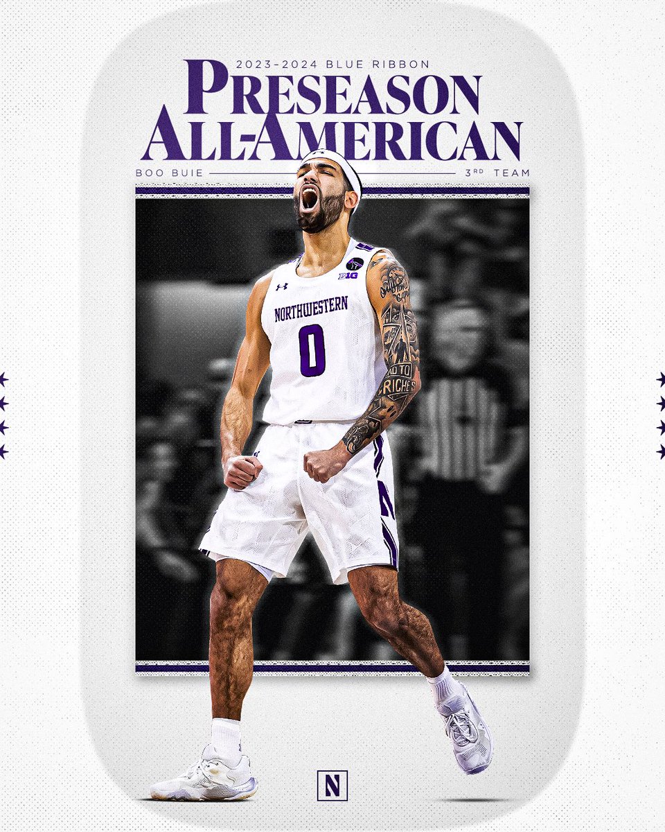 NUMensBball's tweet photo. Boo. Buie. 

Preseason All-American 🇺🇸 https://t.co/R06o9agWjG