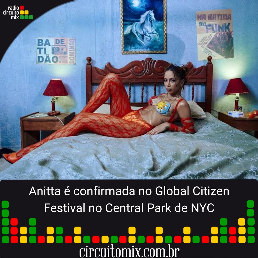 CircuitoMix's tweet photo. Via Twitter, a cantora Anitta confirmou que será atração do Global Citizen Festival, evento que acontece no dia 23 de setembro no Central Park. 

#anitta #anittando #anittar #AnittaApareceuEssaAno #anittavideos #Anittatour #anittatattoo #anittapoderosa #anittaparadinha https://t.co/Il8PvPpOaH
