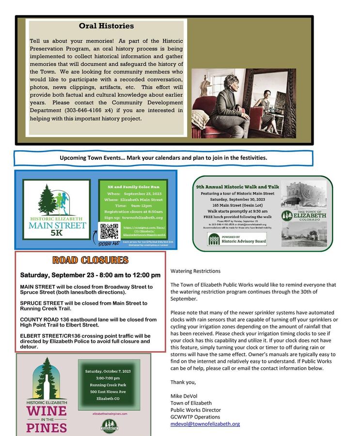 This month's issue of On a First Name Basis contains information on coming Town events as well as traffic enforcement, road closures and watering restrictions.   This is a great way to stay current with things happening in Elizabeth.  #CommunityThroughCommunication