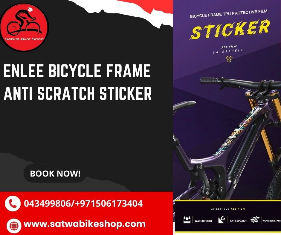 BikeSatwa's tweet photo. Tired of those unsightly scratches and scuffs ruining the sleek look of your trusty two-wheeler? Look no further! Our Enlee Anti-Scratch Stickers are here to save the day (and your bike)! 😎

Visit us at - https://t.co/3eQcX0HMUw

#EnleeCycling #BikeProtection #satwabike #dubai https://t.co/wacdglaH5Q