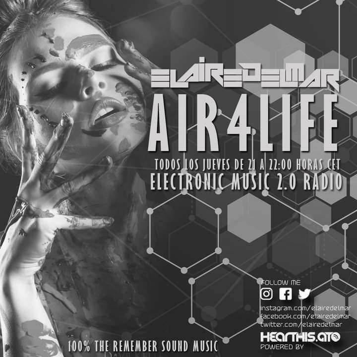 Hoy Jueves 31 de Agosto del 2023 NUEVA EDICION DE AIR4LIFE 286 Especial Remember Sound Año 1995 Techno &amp; Goa con ElairedelMar !!  

Sera a Partir de las 21:00 Horas (CET) en Electronic Music 2.0 Radio

CANAL DE EMISION :

Electronic Music 2.0 Radio :
emradio20.es.tl