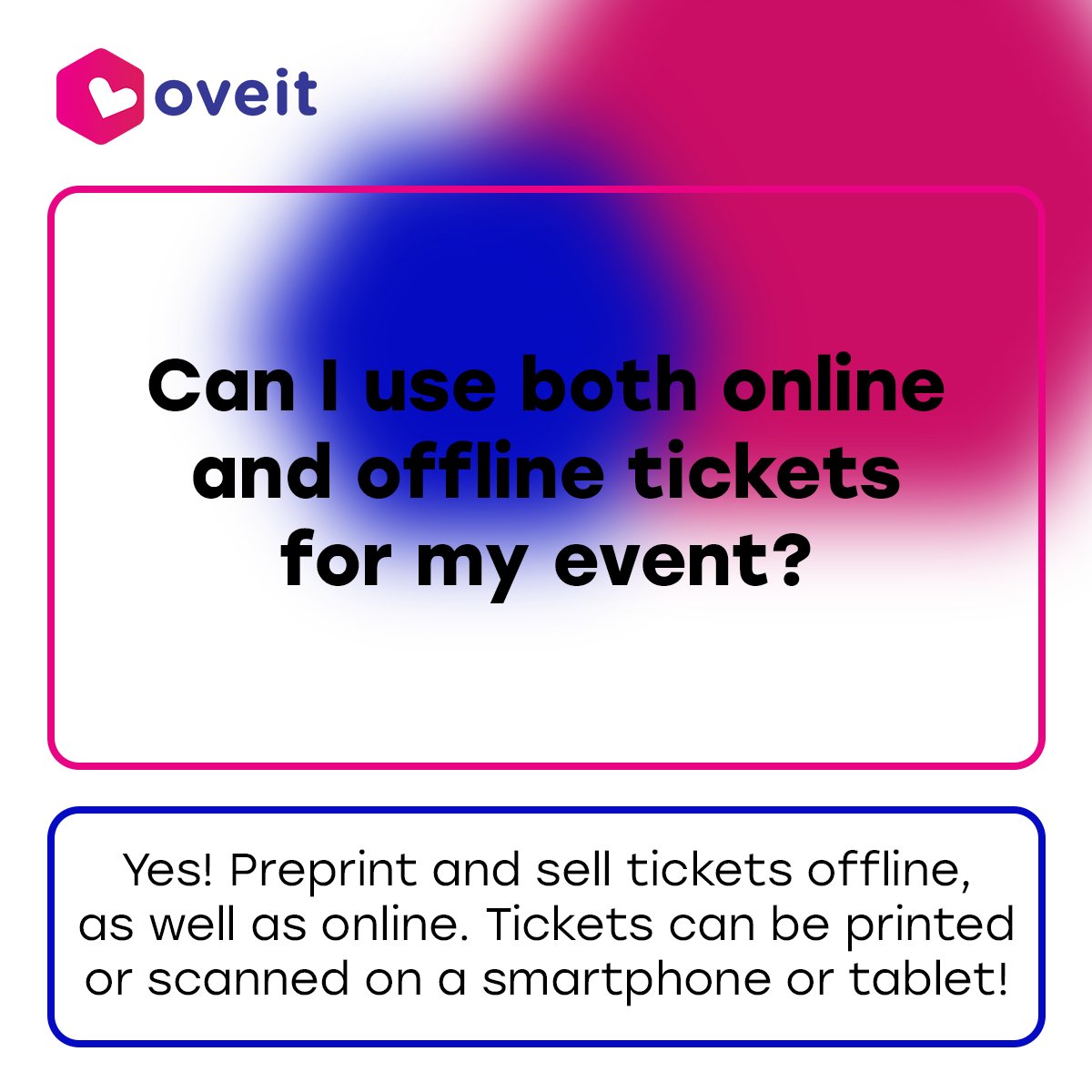 oveitcom's tweet photo. Ask questions, get answers! Don't be shy, we're here to help! 🙋♂️
BOOK A FREE DEMO👇
🎟 https://t.co/22K6lU0xxt
#NFTticketing #Oveit #NFTTickets #ExperienceTech #TicketSales #Ticketing #Tickets #SmartTicket #SmartTicketing #Events #EventProfs #Events #EventTech #EventManagement https://t.co/gNFT30aqdG