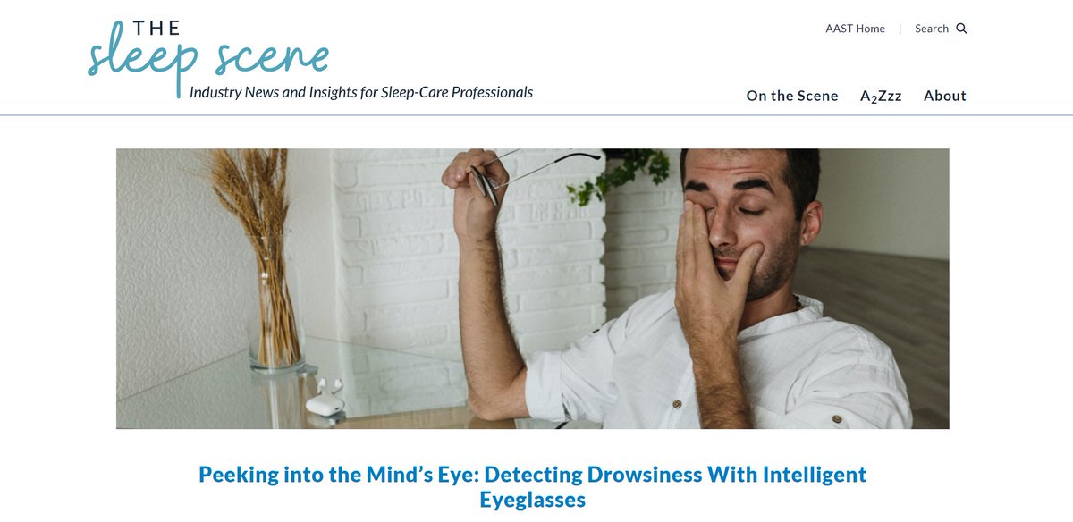 AASTSleep's tweet image. Could glasses help measure wakefulness? Read more about intelligent tech glasses on The Sleep Scene: bit.ly/3qCQqtn #SleepTech #SleepTechnology