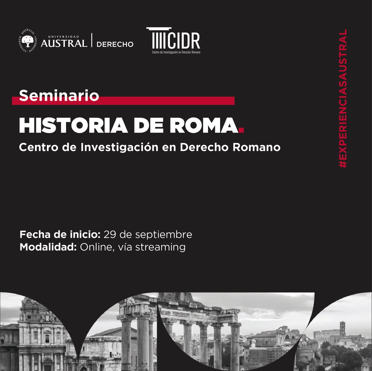 El Centro de Investigación en Derecho Romano #CIDR invita a sumarse a la próxima reunión informativa del Seminario: Historia de Roma.

📅  4 de septiembre, 17:00 hs. (Arg.)         
💻 Modalidad: Online.
 
🔗 Registrate para participar &gt;bit.ly/3QebvCV

¡Te esperamos!